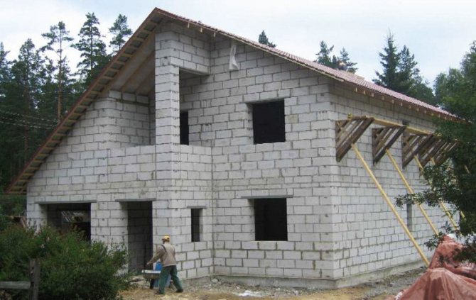 Kuća od pjenastih blokova bez završne obrade