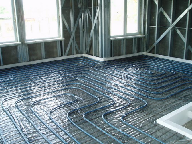 Rekenmachine voor het berekenen van de lengte van de contour van een met water verwarmde vloer