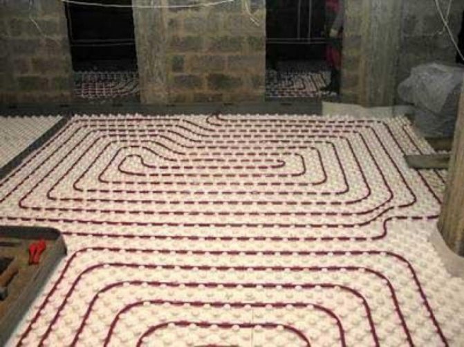 Calculator for calculating the length of the contour of a water-heated floor