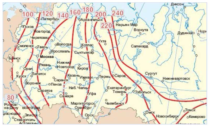 Mapa głębokości zamarzania