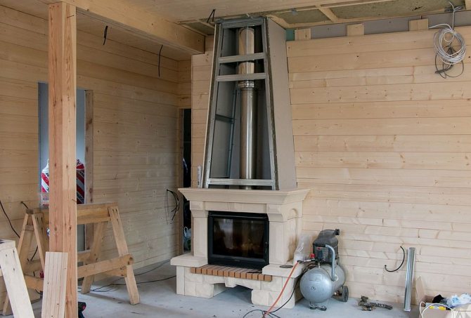 Installation av en öppen spis i ett ramhus