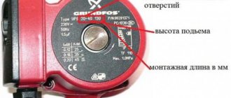 que signifie le marquage de la pompe pour le chauffage?