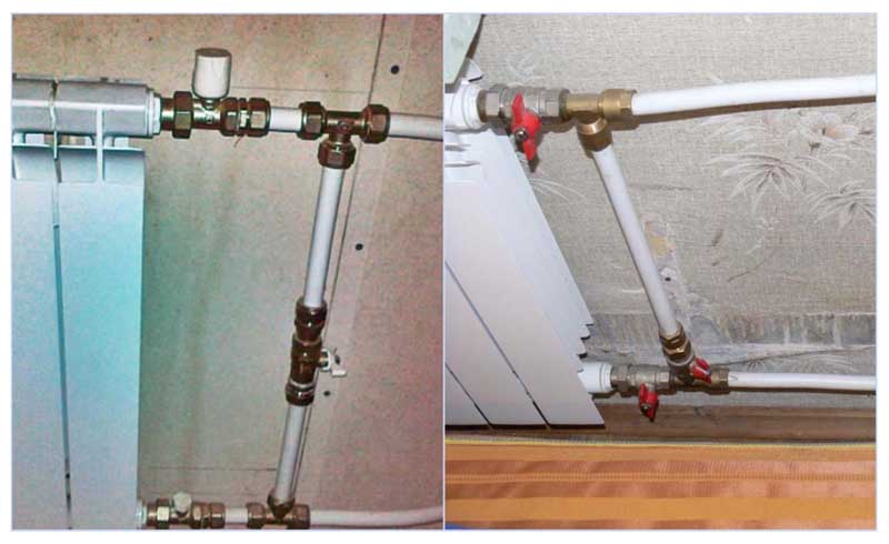 Exemples d'installation d'une vanne de régulation entre dérivation