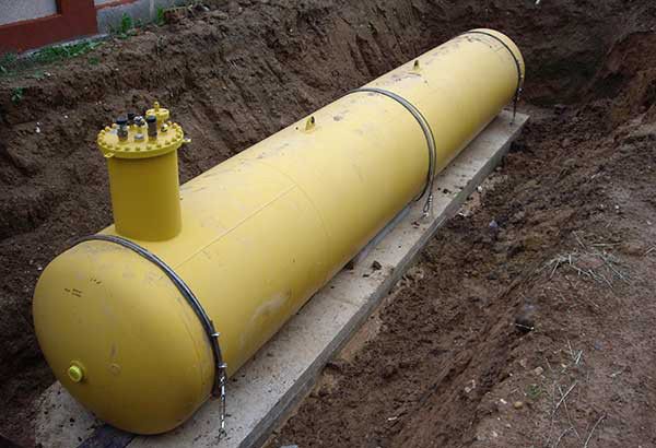 Yeraltına monte edildiğinde gaz tankı sistemi
