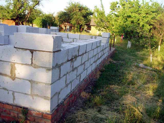 Parede de bloco de concreto aerado