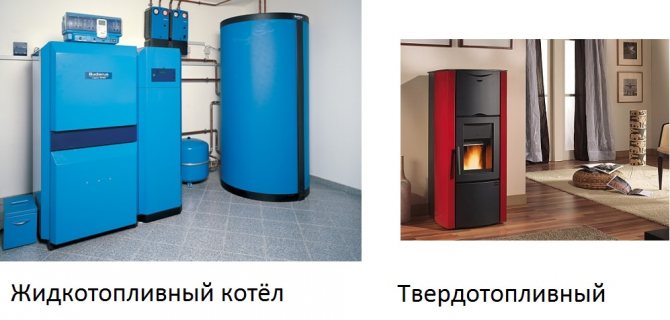 Cazan pe combustibil solid și lichid în casă